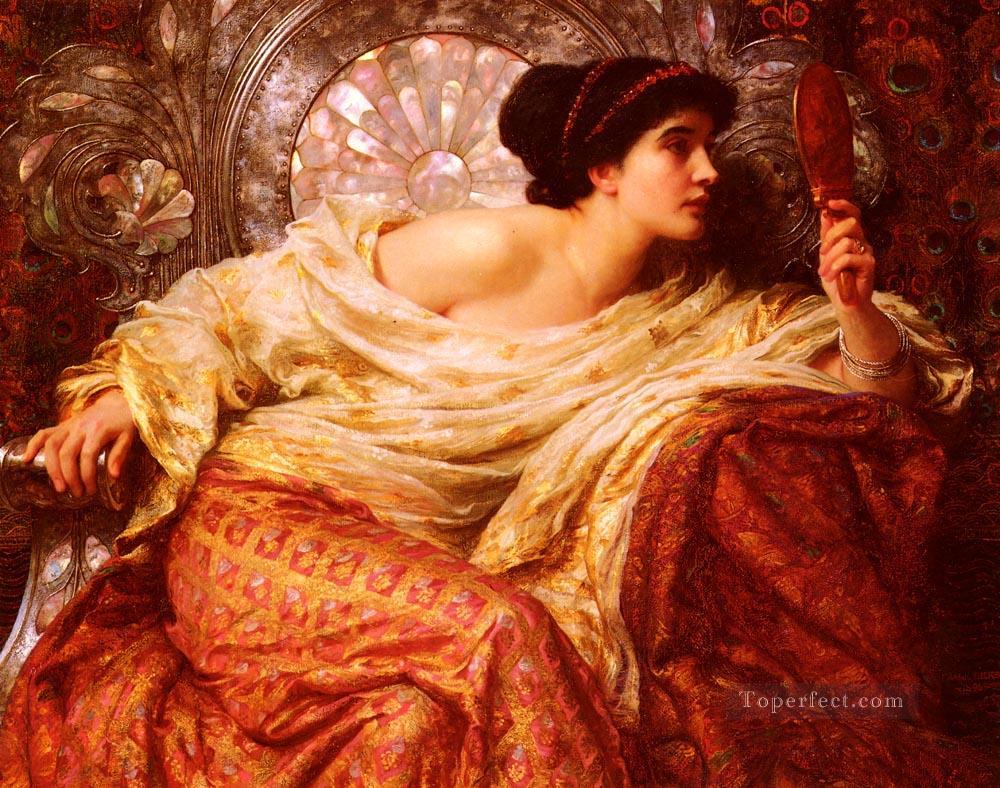 The Mirror Victorian painter Frank Bernard Dicksee Oil Paintings
